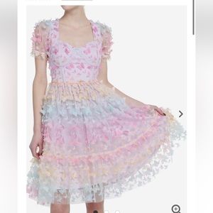 Hot Topic Butterfly Dress Rainbow Ombré Taylor Swift Eras Tour Outfit Lover
